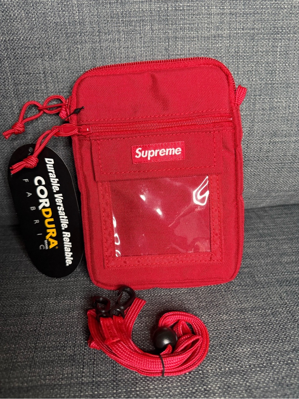 Supreme Red Cordura Strap Pouch